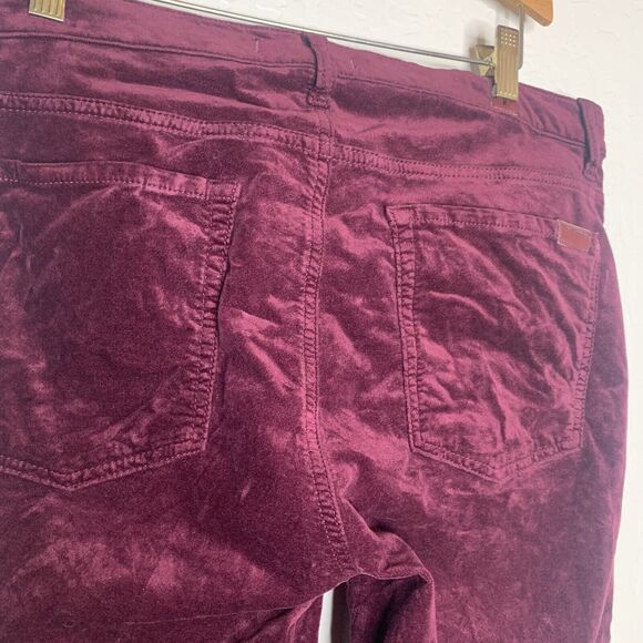 7 For All Mankind MBurgundy Velvet Skinny Pants - Picture 5 of 10